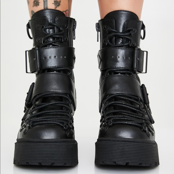 ❌SOLD❌🖤DOLLSKILL🖤 Club Exx Low Traitor Boots - Picture 4 of 7